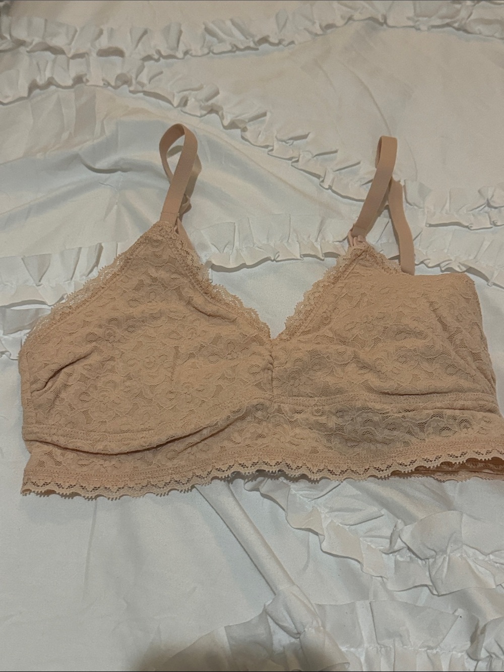 GAP Maternity lace nursing bra in Nude Pink